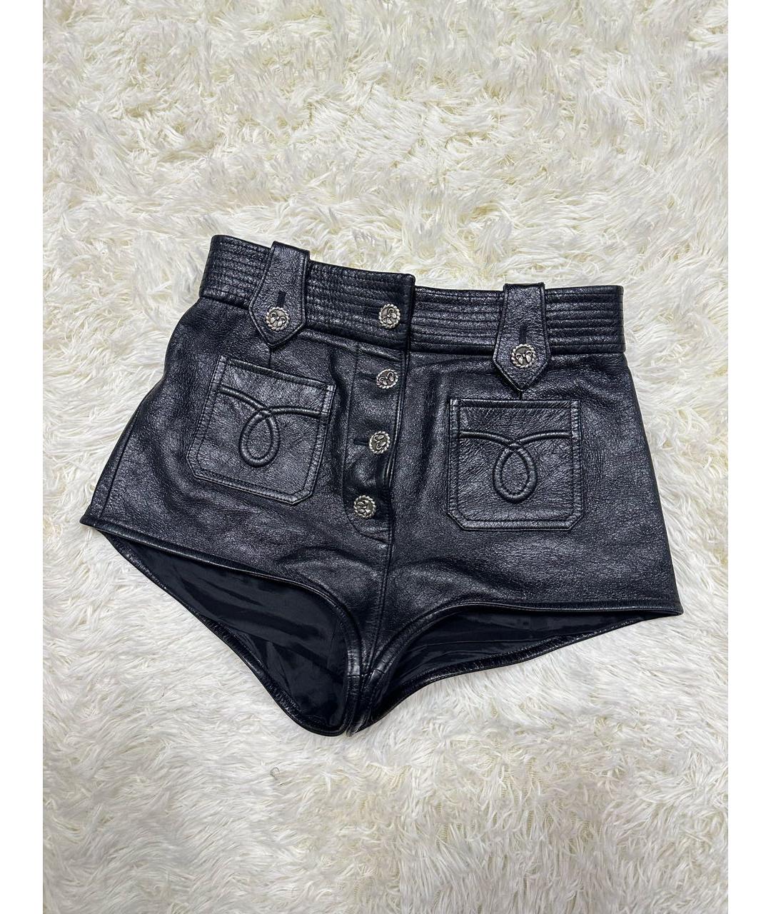 MIU MIU Черные кожаные шорты, фото 8