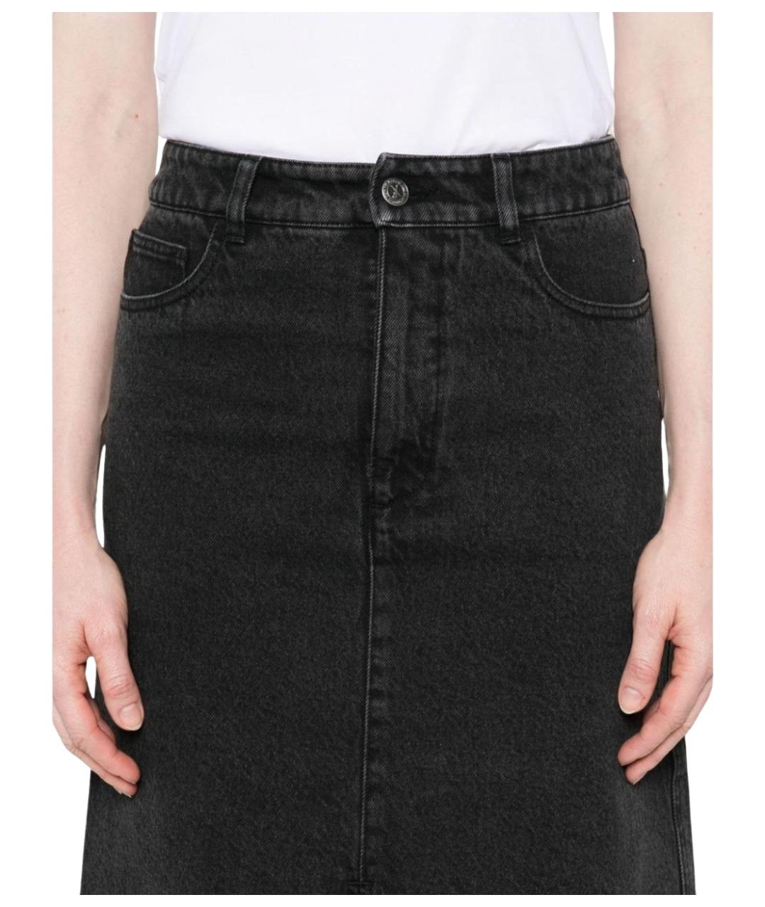 A.P.C. Черная хлопковая юбка миди, фото 5