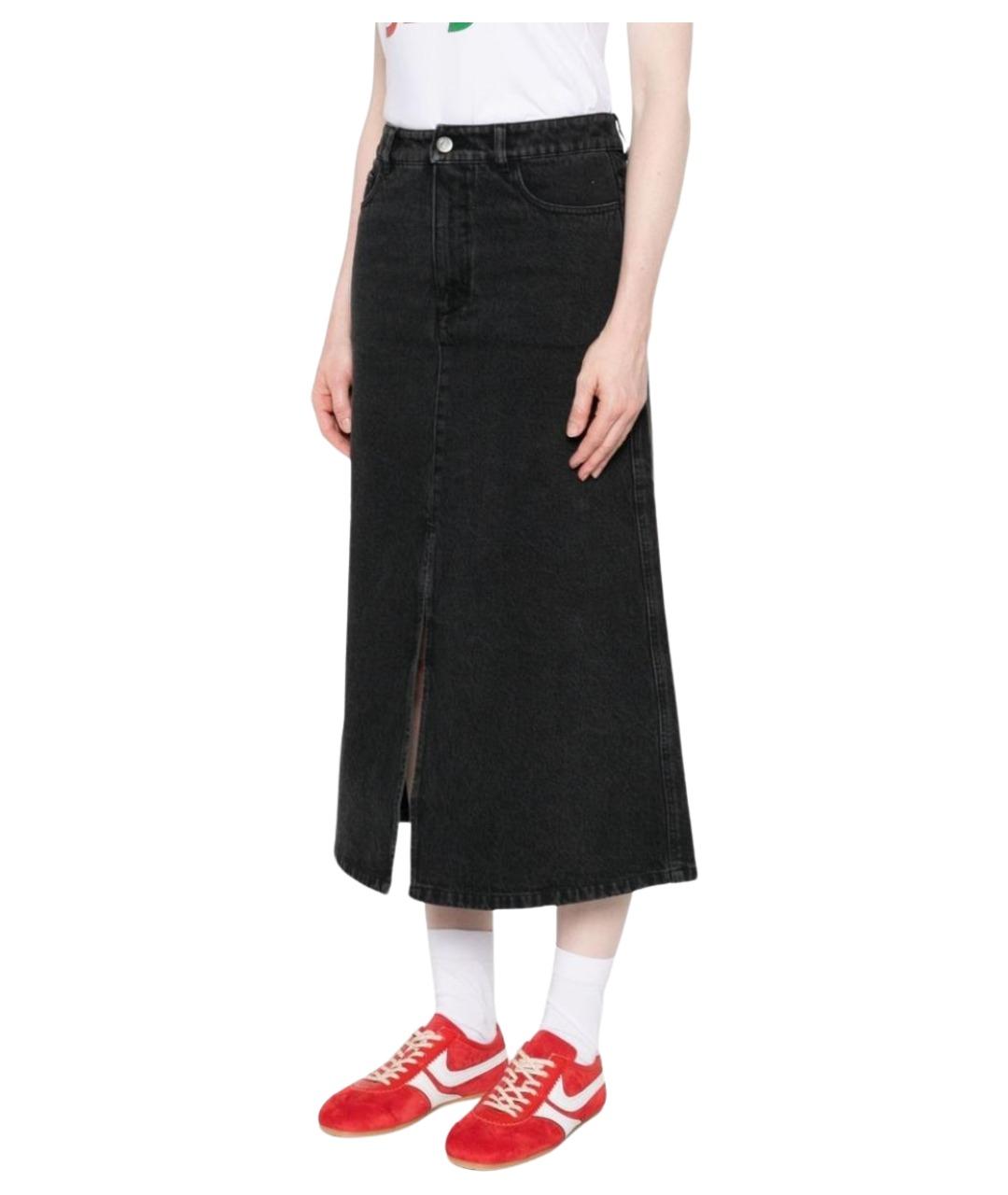 A.P.C. Черная хлопковая юбка миди, фото 3