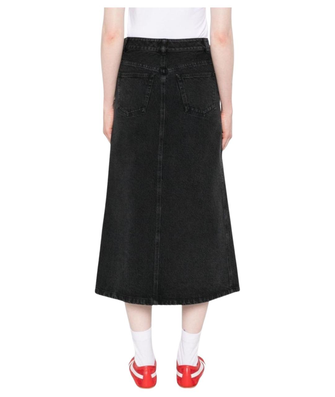 A.P.C. Черная хлопковая юбка миди, фото 4