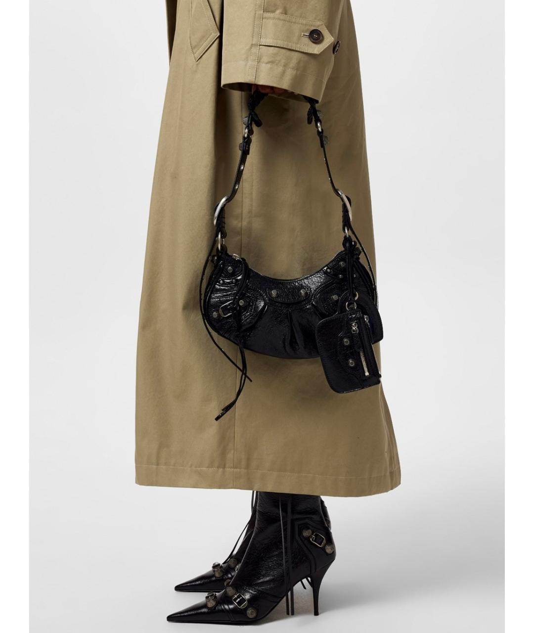 BALENCIAGA Черная кожаная сумка с короткими ручками, фото 7