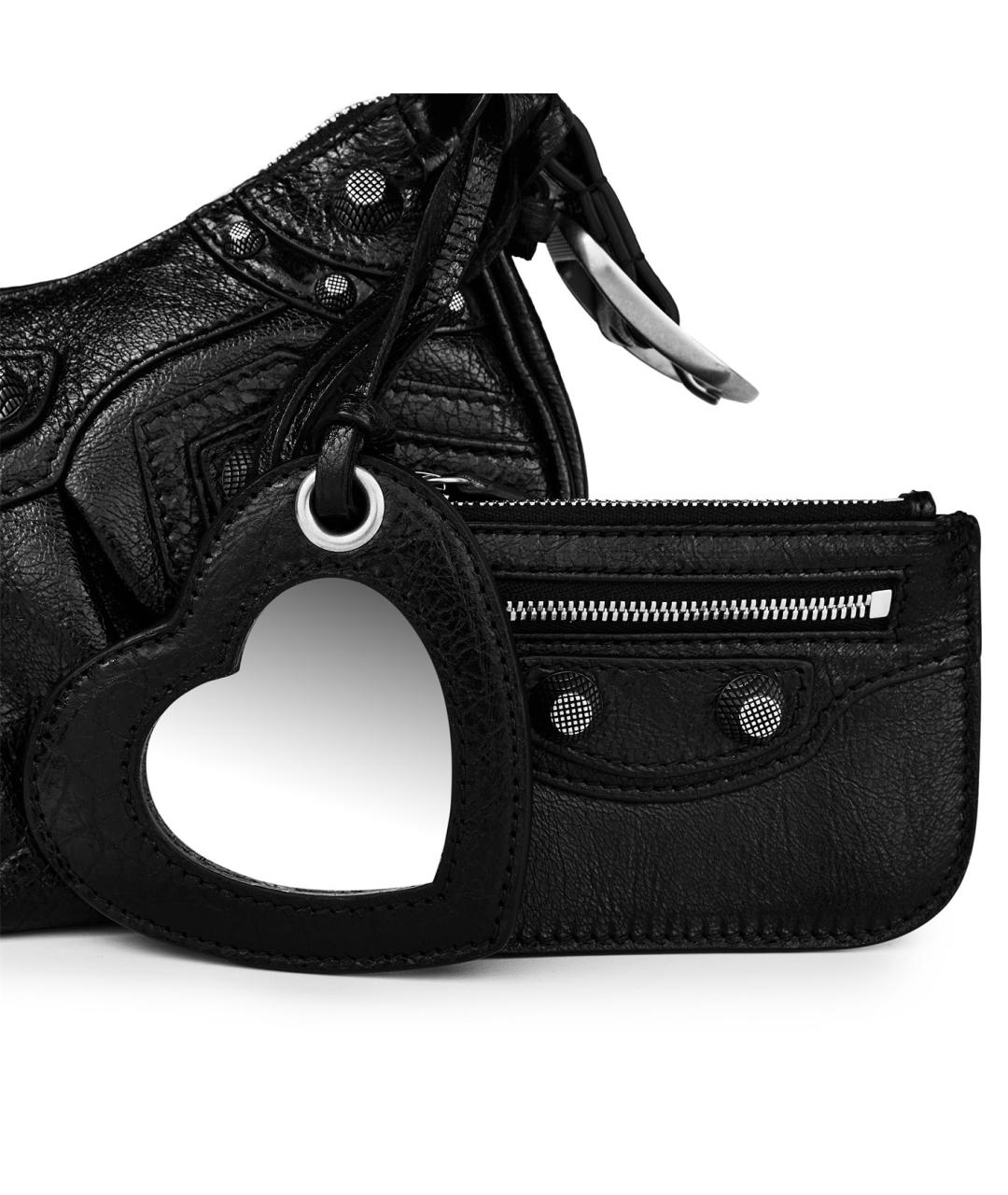 BALENCIAGA Черная кожаная сумка с короткими ручками, фото 3