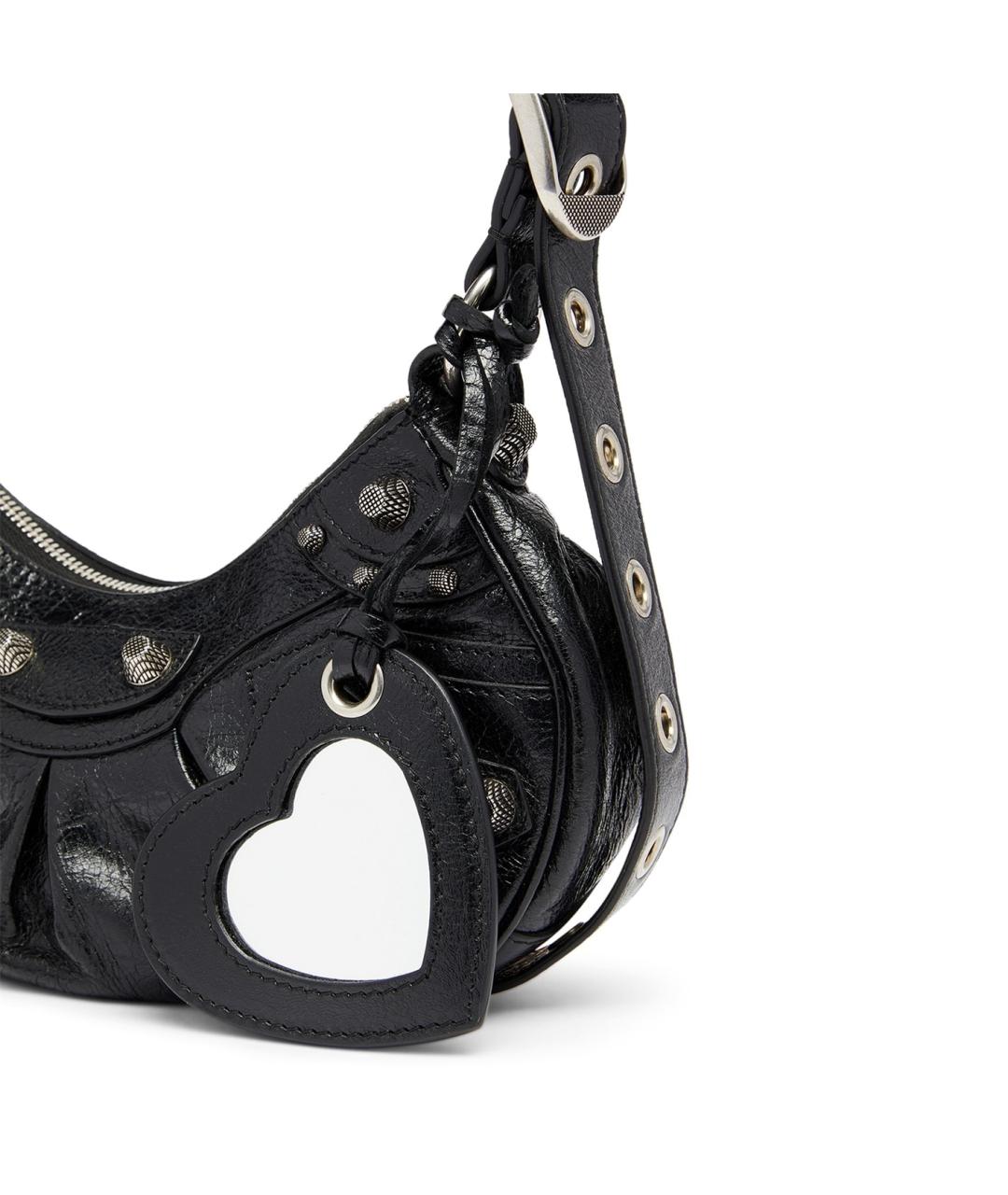 BALENCIAGA Черная кожаная сумка с короткими ручками, фото 4