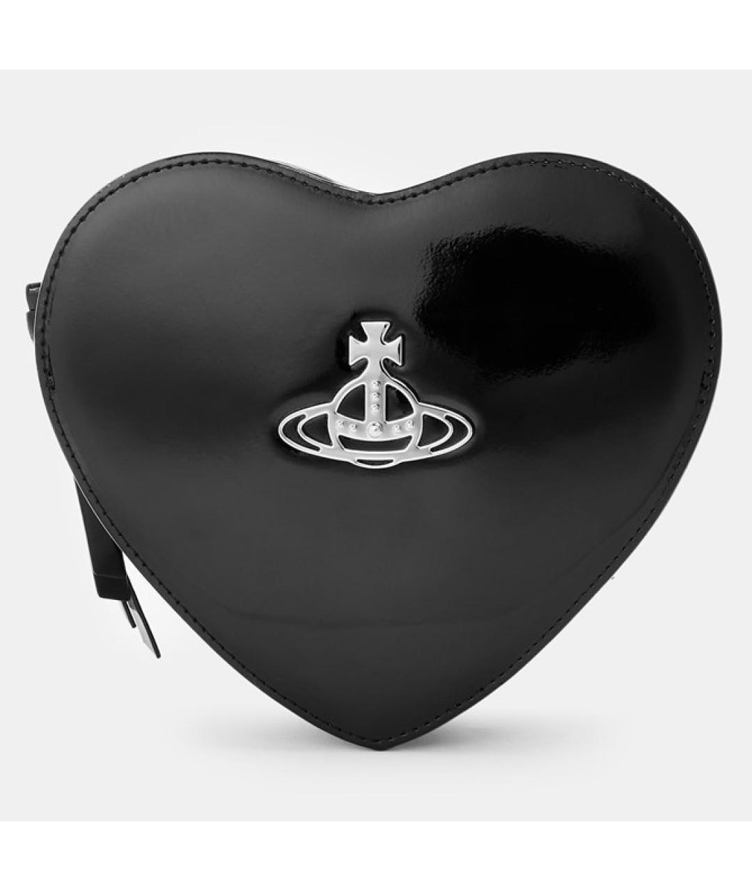 VIVIENNE WESTWOOD Черная сумка через плечо из лакированной кожи, фото 5