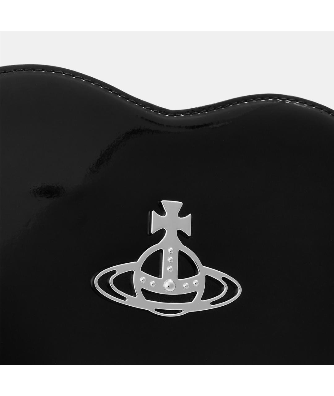 VIVIENNE WESTWOOD Черная сумка через плечо из лакированной кожи, фото 3