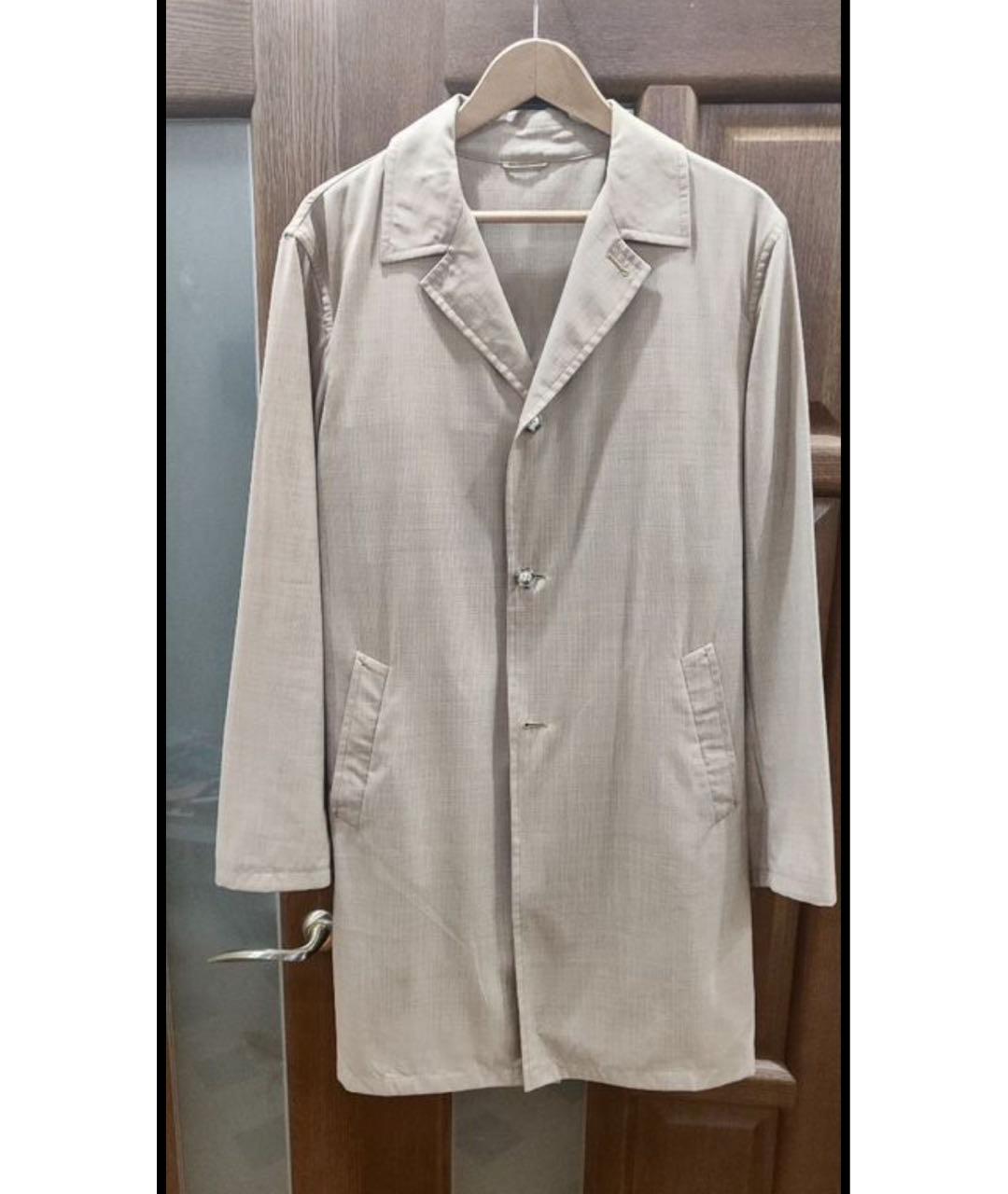 PRADA Бежевый шерстяной тренч / плащ, фото 7