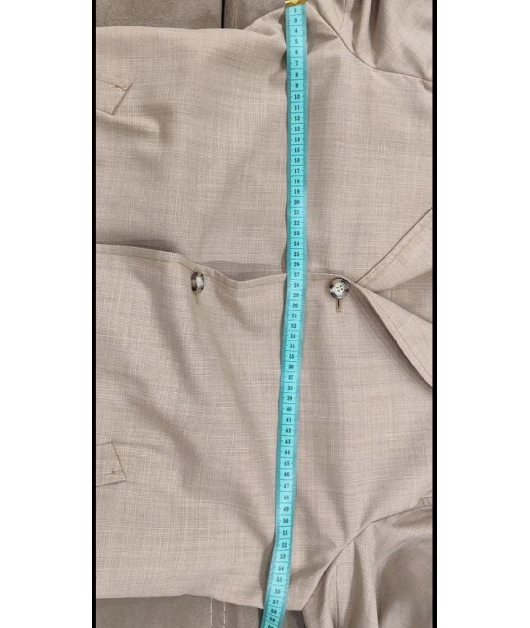 PRADA Бежевый шерстяной тренч / плащ, фото 6