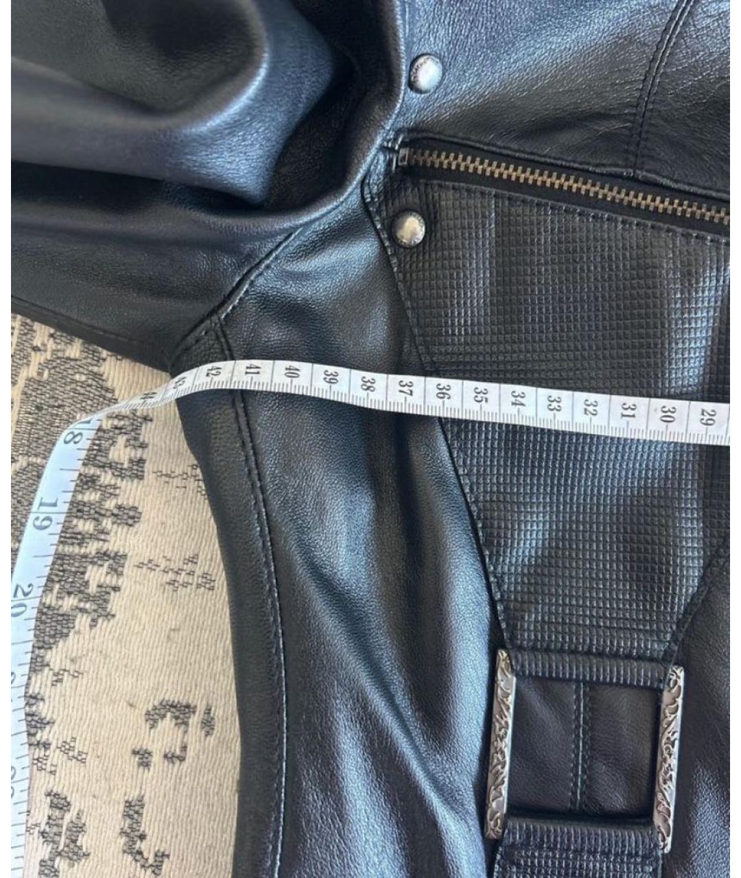 VERSACE JEANS COUTURE Черная кожаная куртка, фото 3