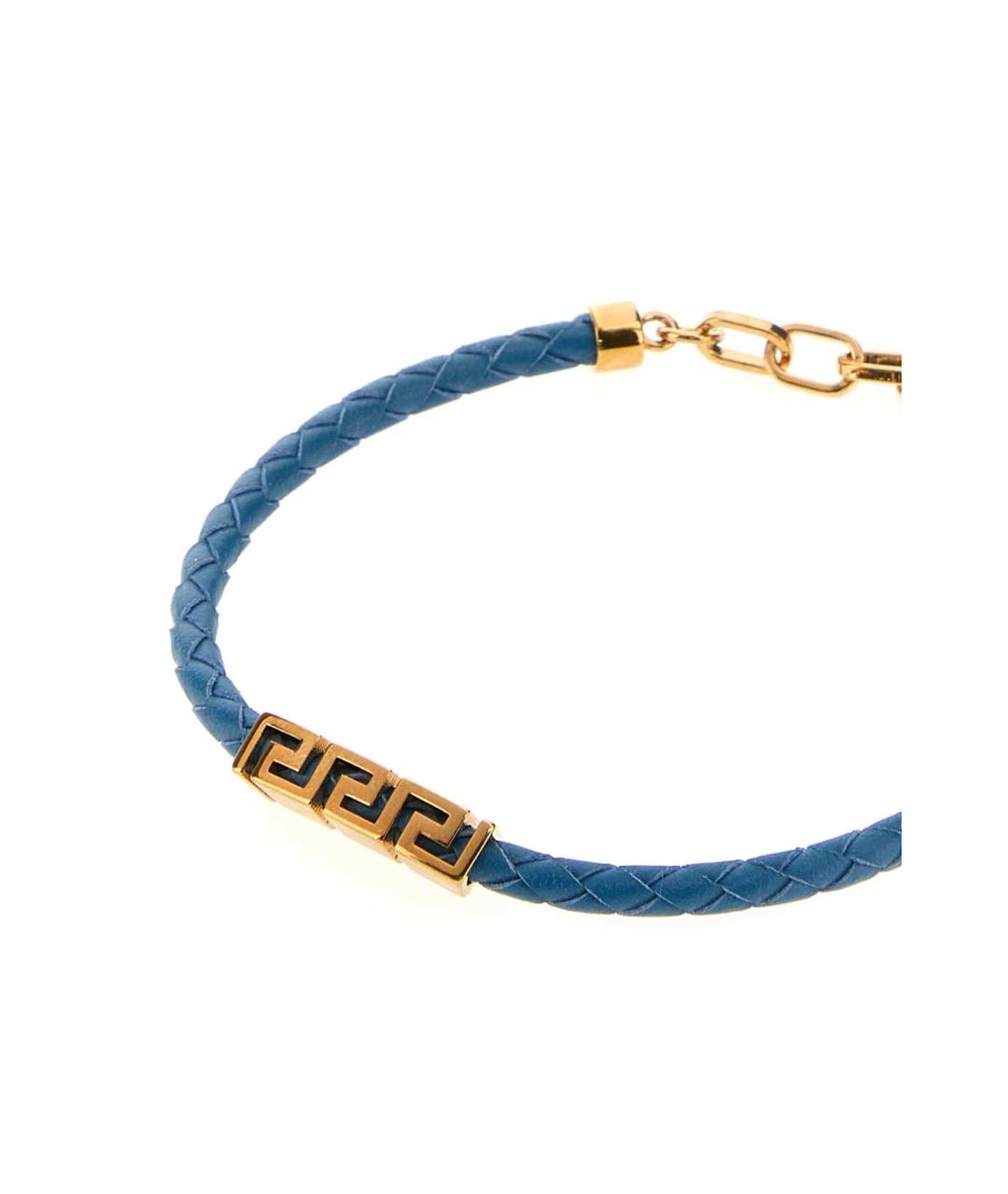 VERSACE Голубой кожаный браслет, фото 2