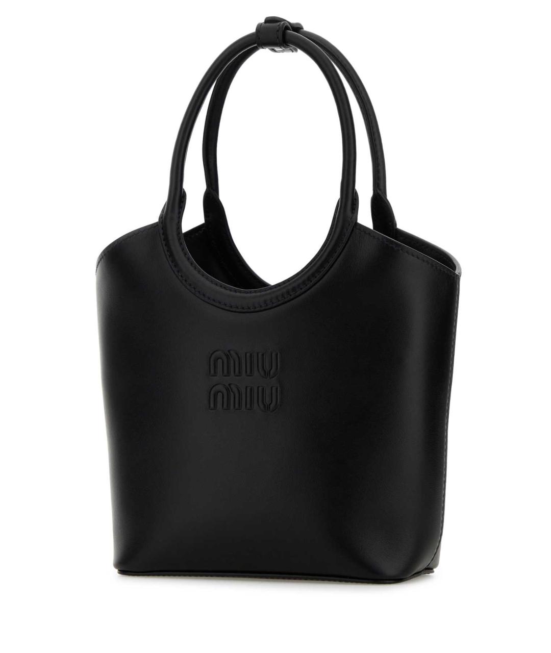 MIU MIU Черная кожаная сумка тоут, фото 1