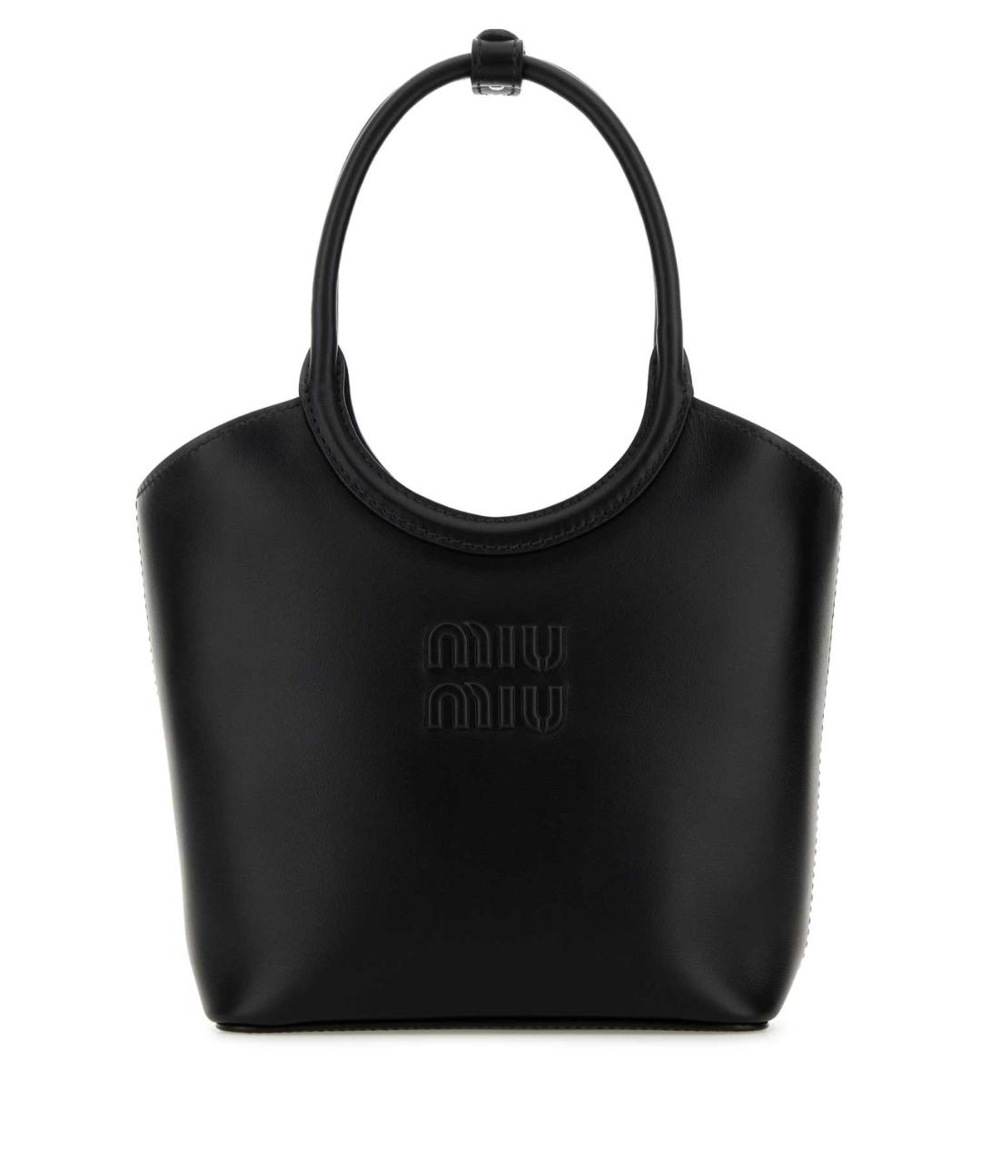 MIU MIU Черная кожаная сумка тоут, фото 2