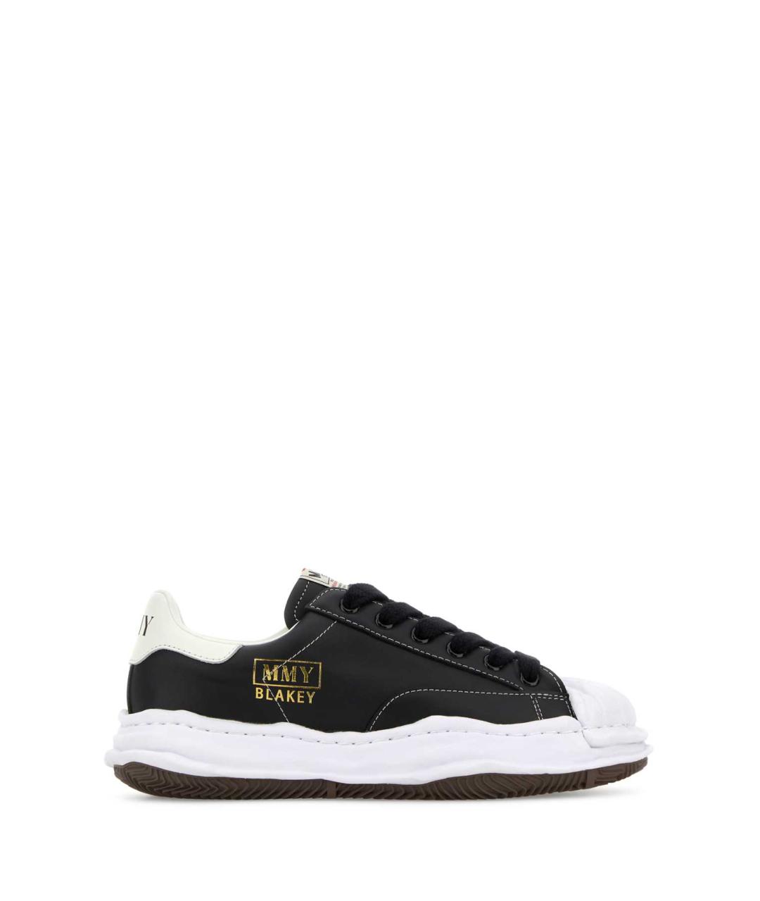 MAISON MIHARA YASUHIRO Черные кожаные низкие кроссовки / кеды, фото 1