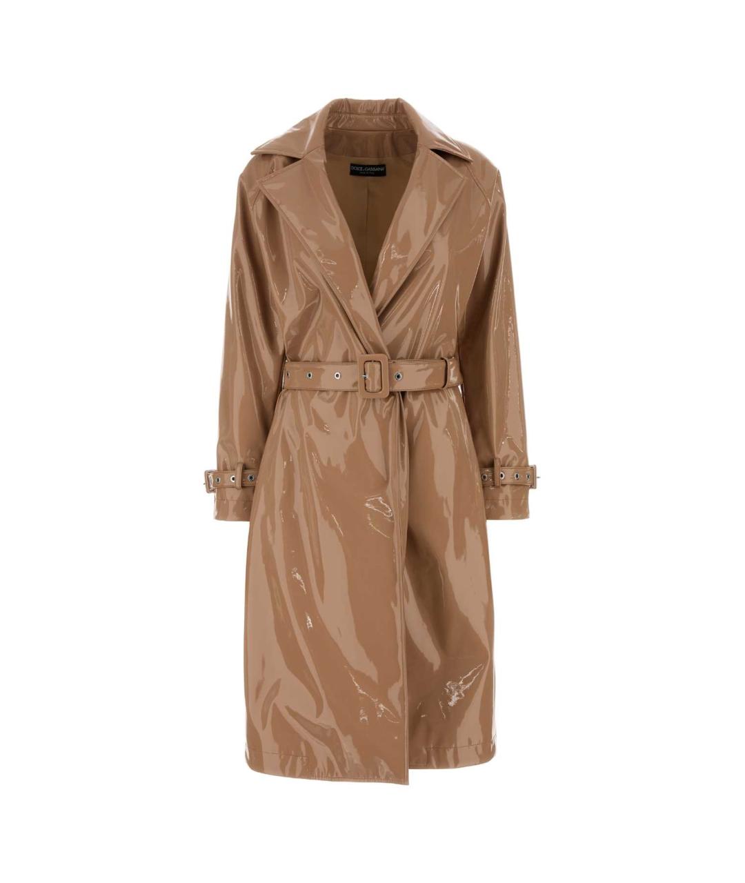 DOLCE&GABBANA Розовый полиуретановый тренч/плащ, фото 1