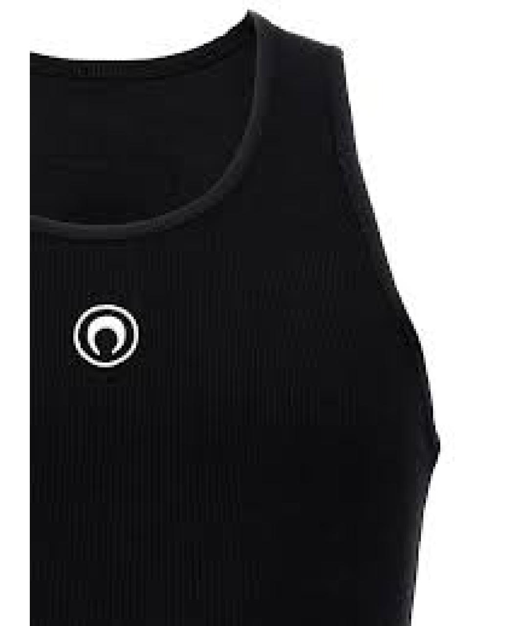 MARINE SERRE Черная хлопковая майка, фото 3