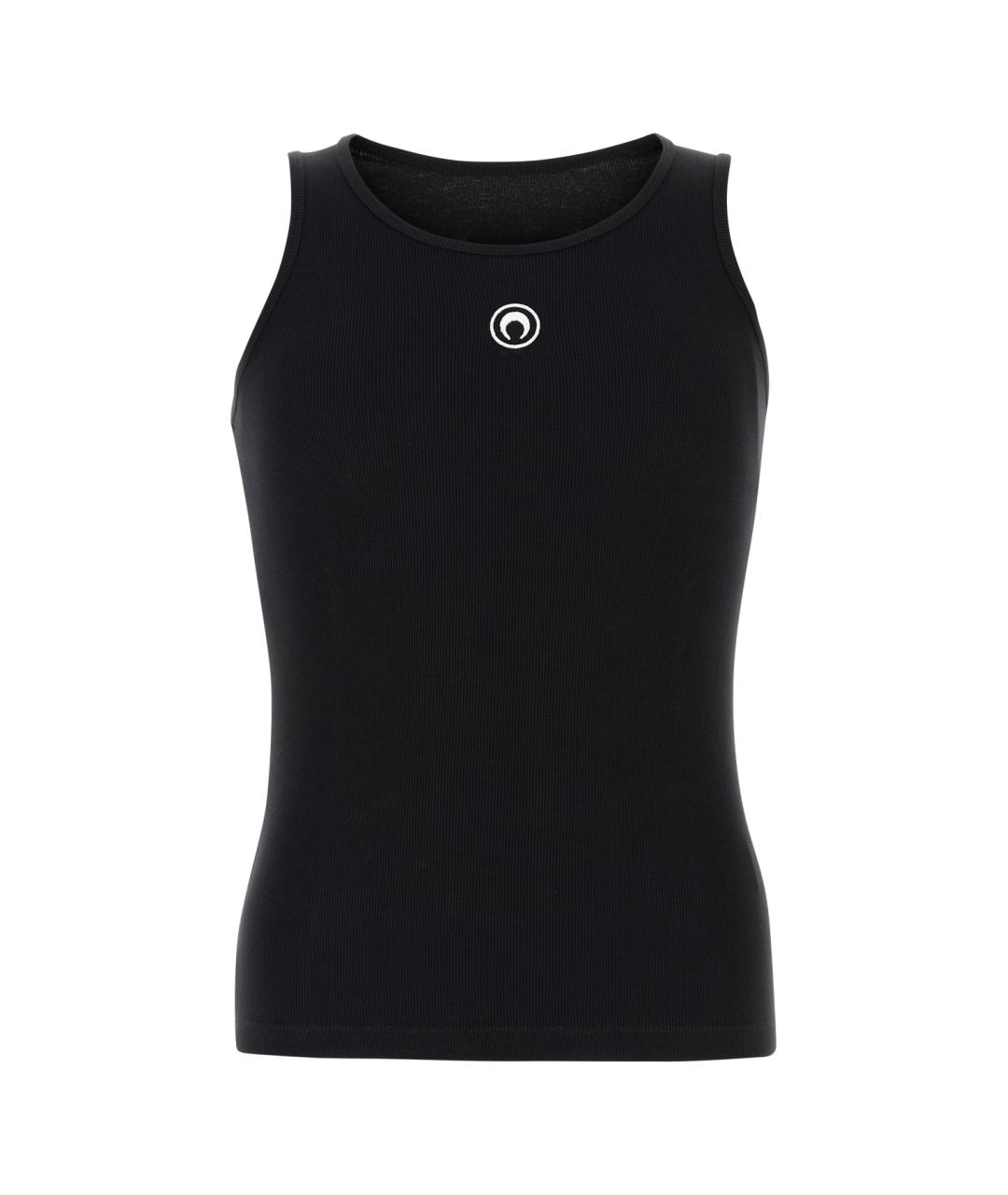 MARINE SERRE Черная хлопковая майка, фото 1