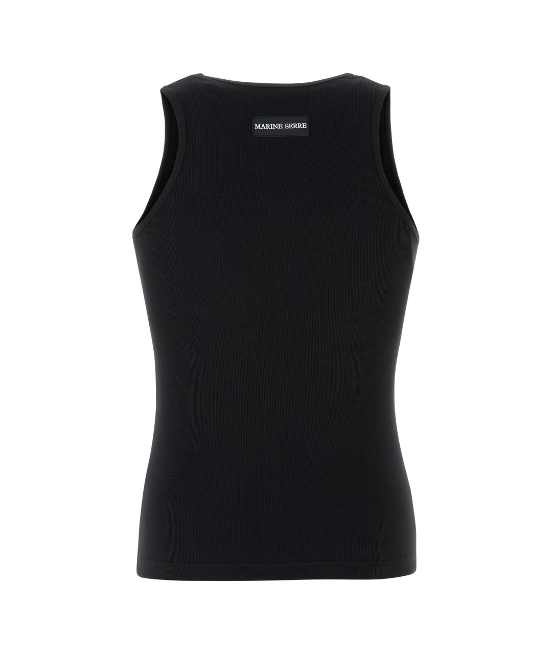 MARINE SERRE Черная хлопковая майка, фото 2