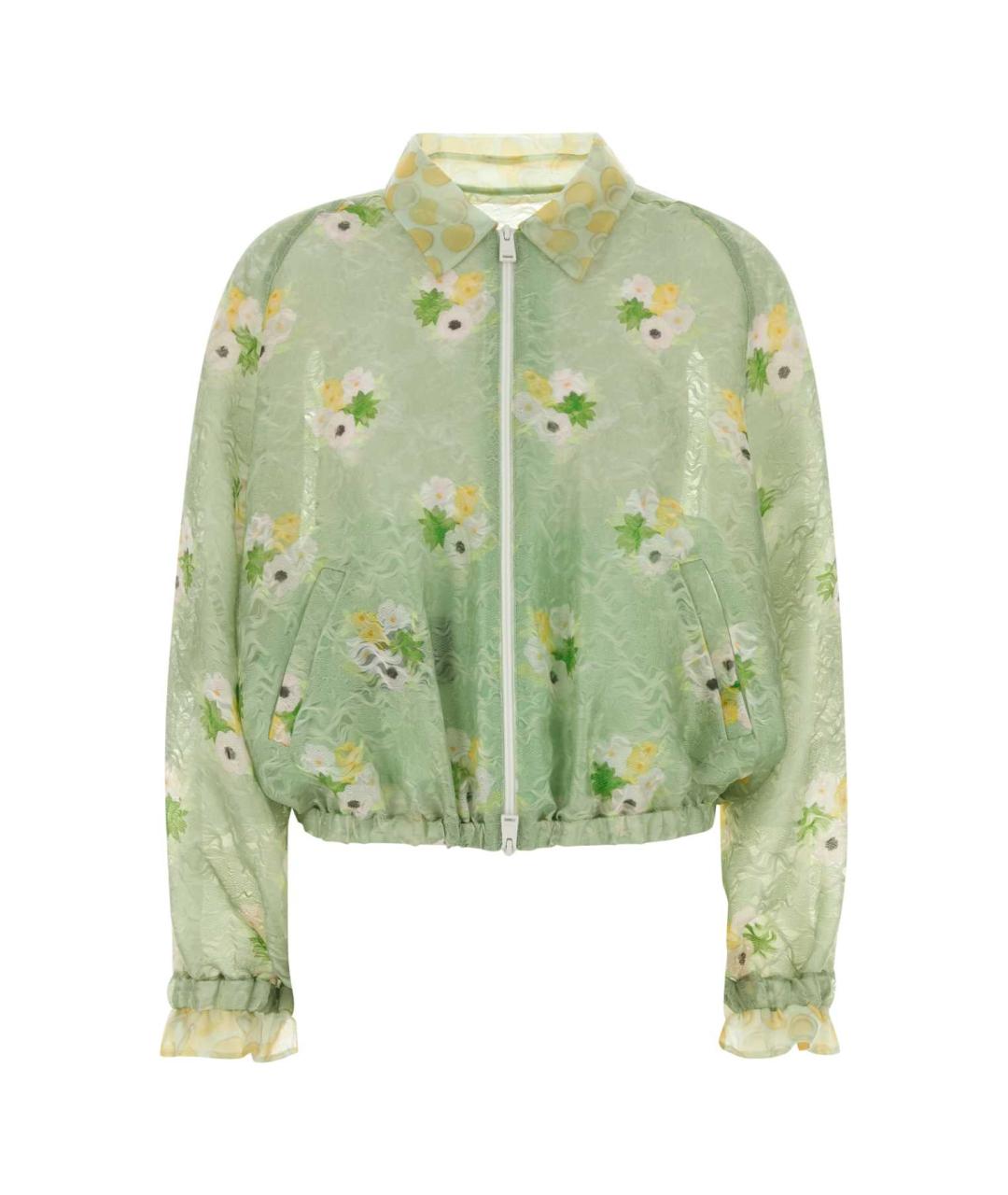 FENDI Зеленая шелковая куртка, фото 1