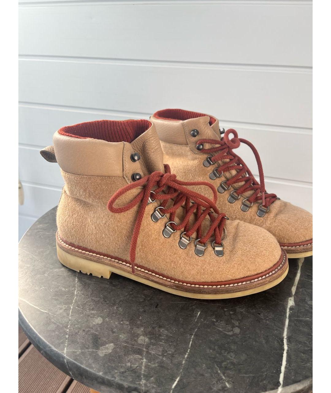 LORO PIANA Бежевые ботинки, фото 9