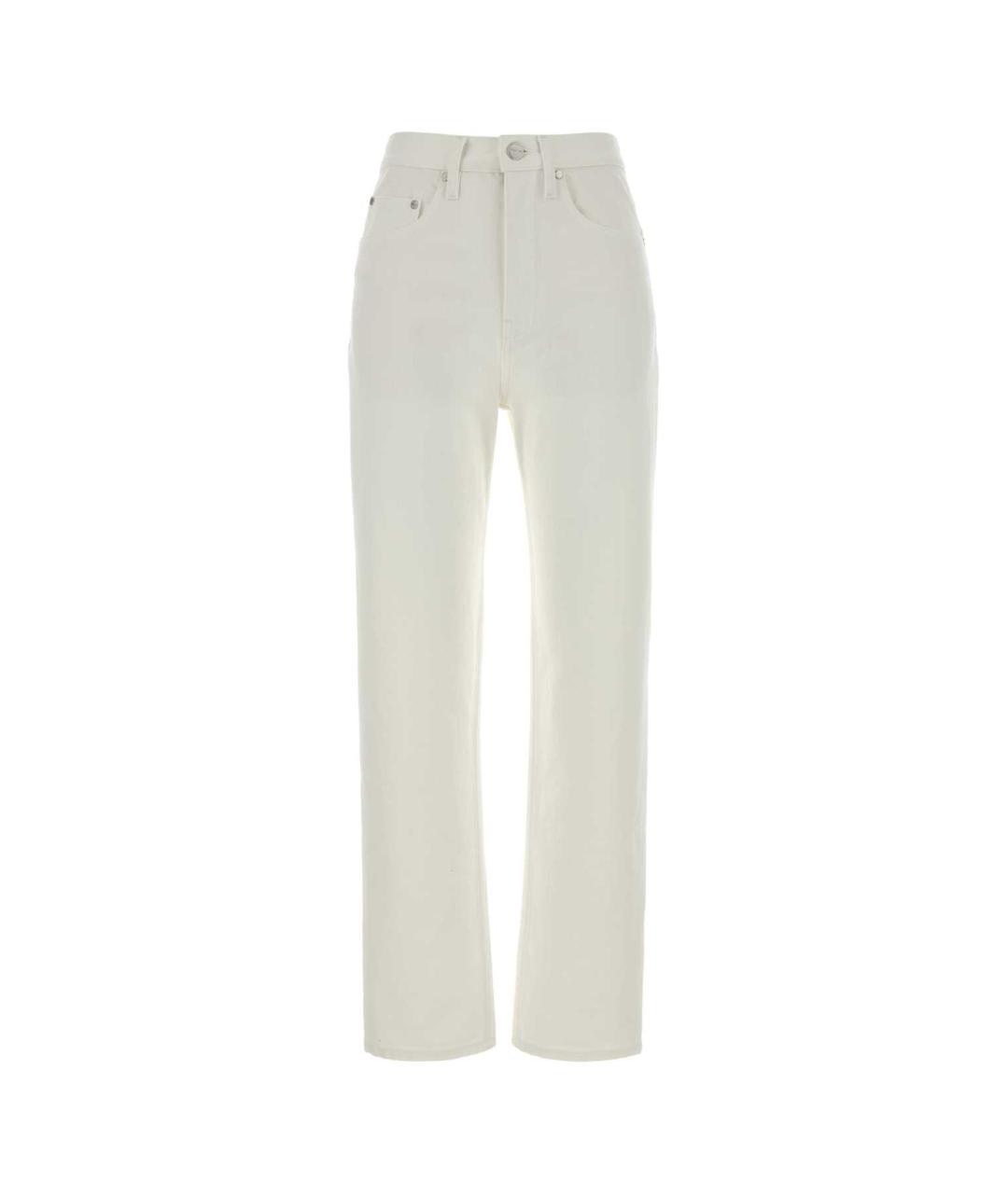 JIL SANDER Белые хлопковые прямые джинсы, фото 1