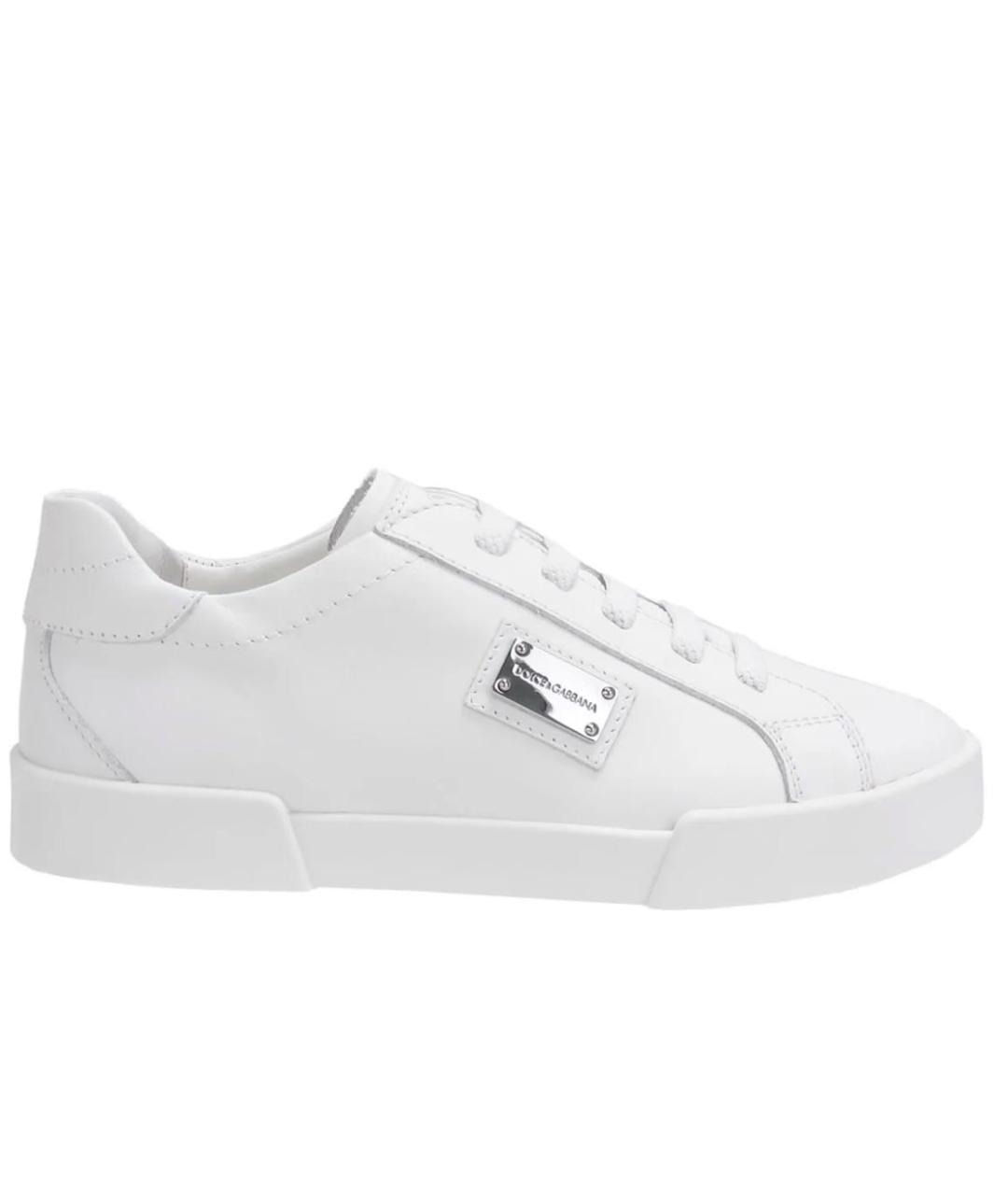 DOLCE & GABBANA KIDS Белые кожаные кеды, фото 9