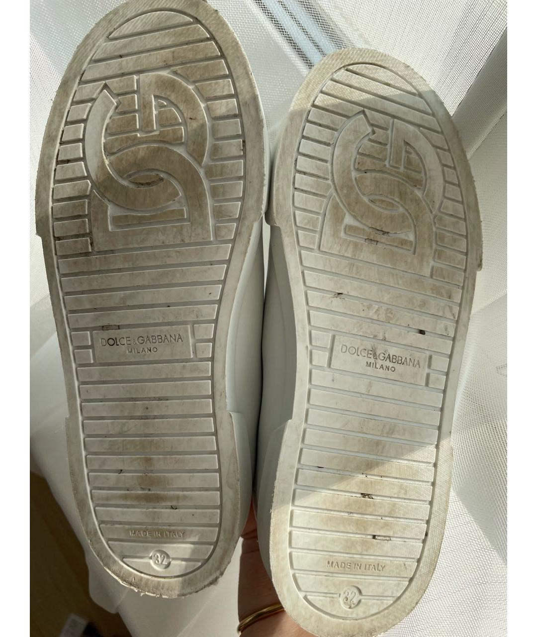 DOLCE & GABBANA KIDS Белые кожаные кеды, фото 6