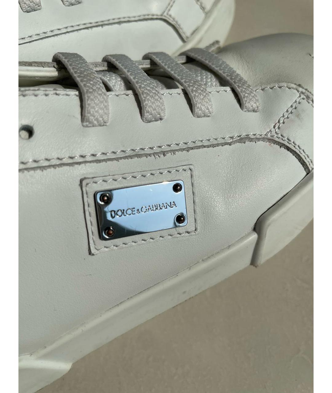 DOLCE & GABBANA KIDS Белые кожаные кеды, фото 5