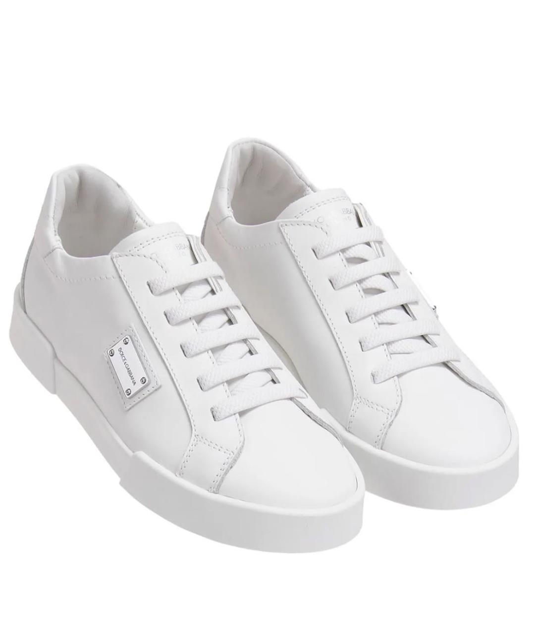 DOLCE & GABBANA KIDS Белые кожаные кеды, фото 8