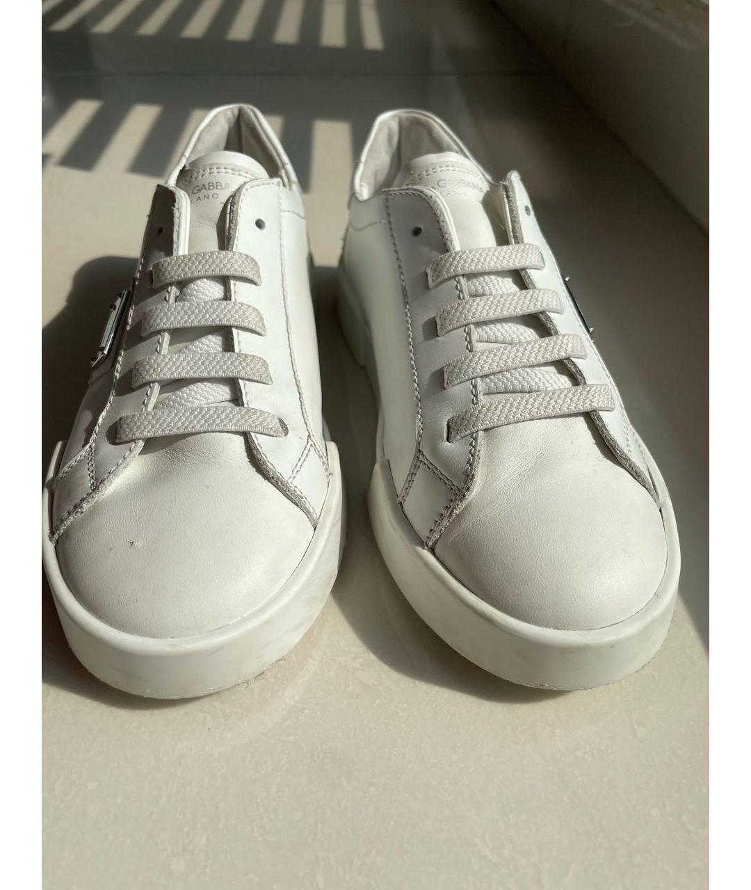 DOLCE & GABBANA KIDS Белые кожаные кеды, фото 2