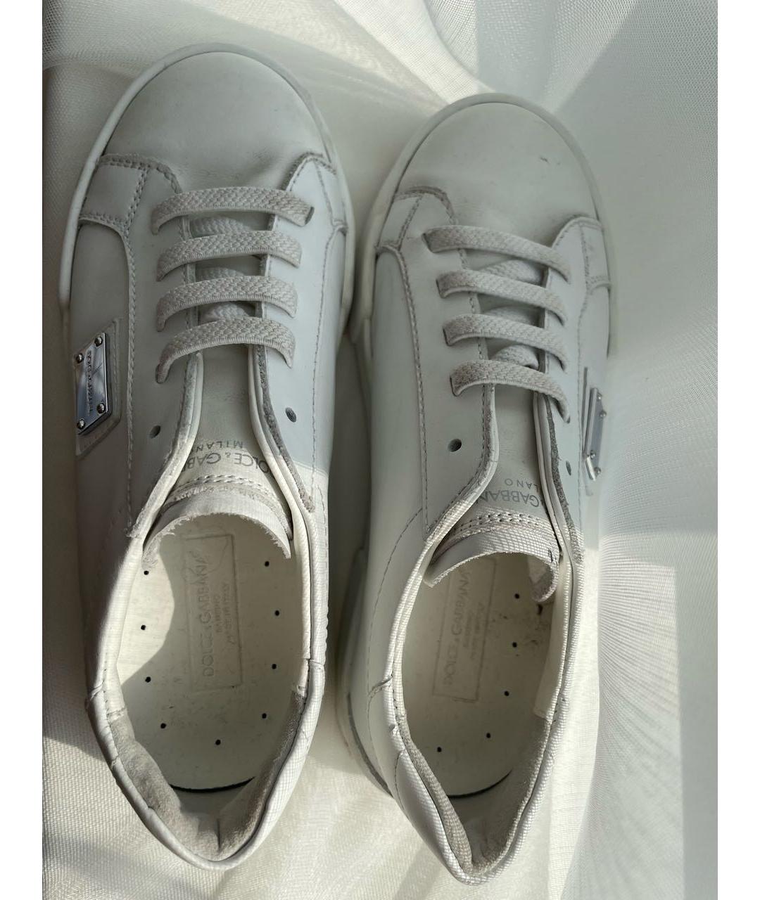 DOLCE & GABBANA KIDS Белые кожаные кеды, фото 3