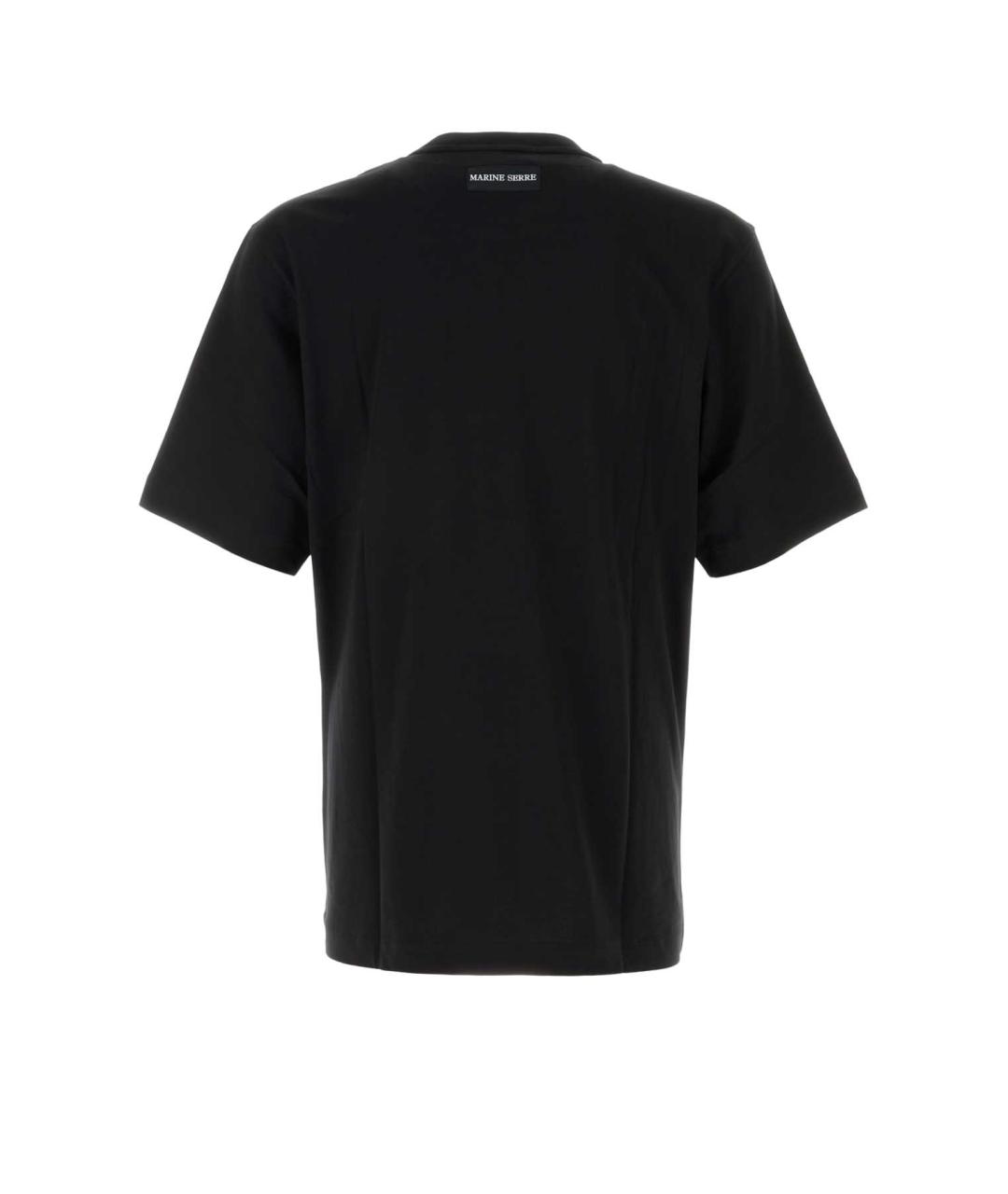 MARINE SERRE Черная хлопковая футболка, фото 2