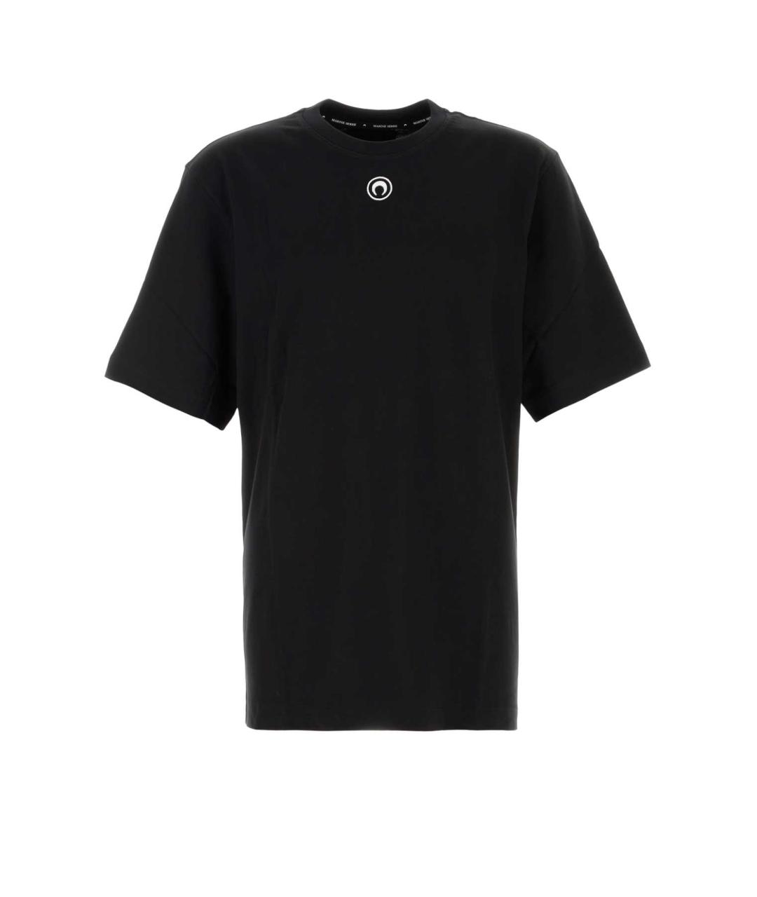 MARINE SERRE Черная хлопковая футболка, фото 1
