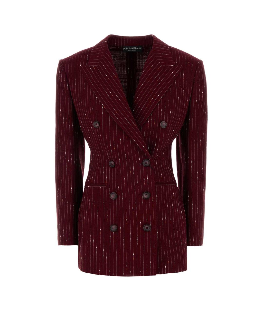 DOLCE&GABBANA Бордовый полиэстеровый жакет/пиджак, фото 2