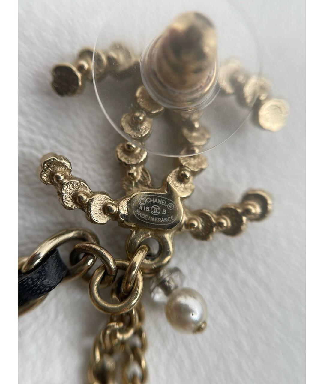 CHANEL Золотые металлические серьги, фото 5