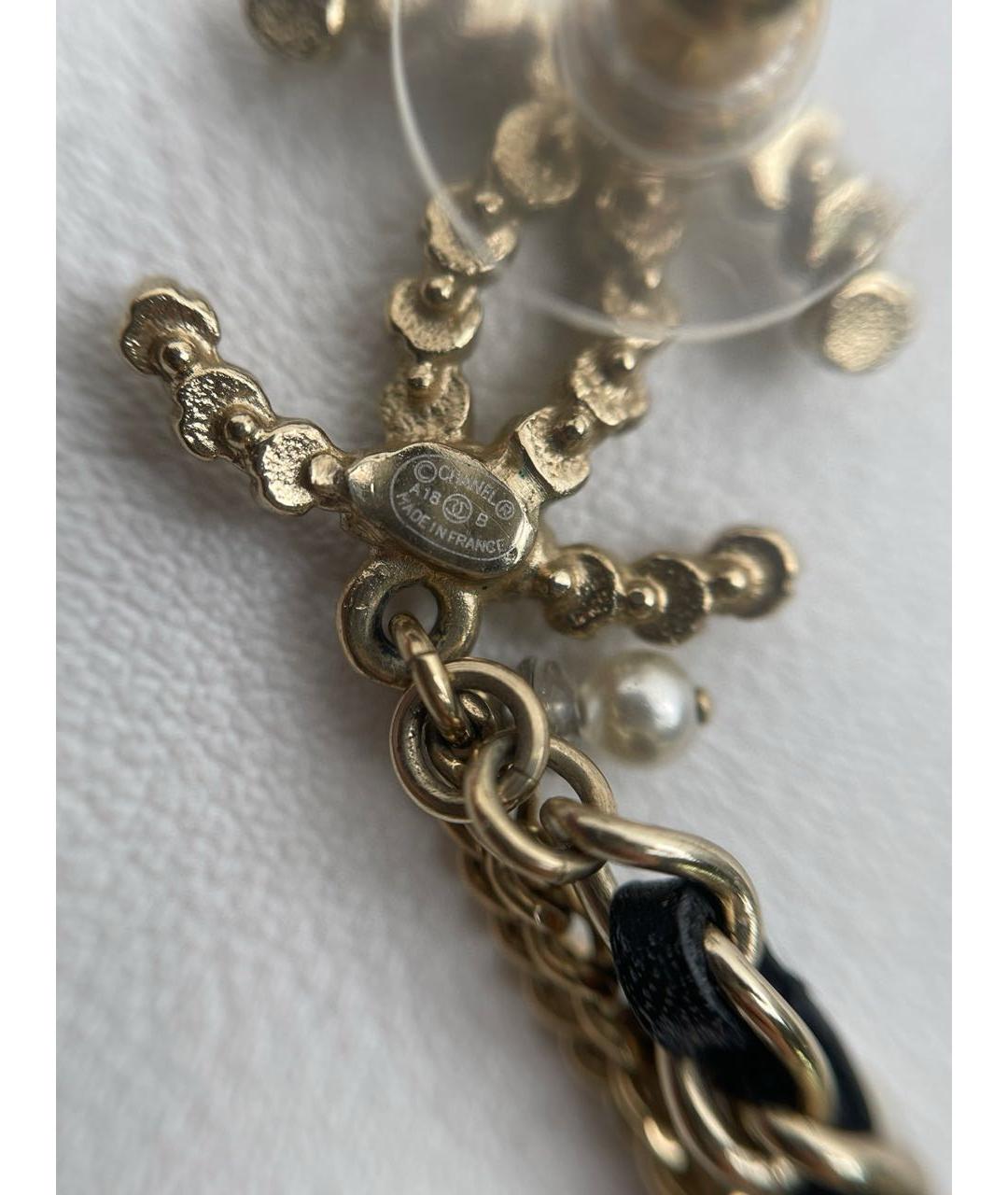 CHANEL Золотые металлические серьги, фото 4