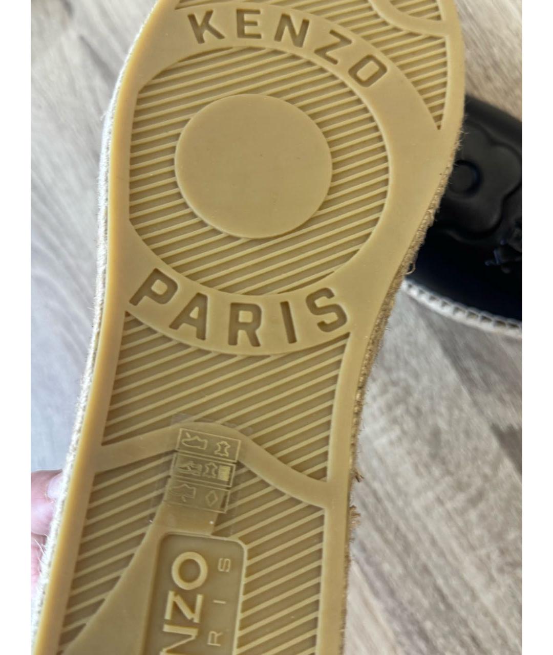 KENZO Черные кожаные эспадрильи, фото 5