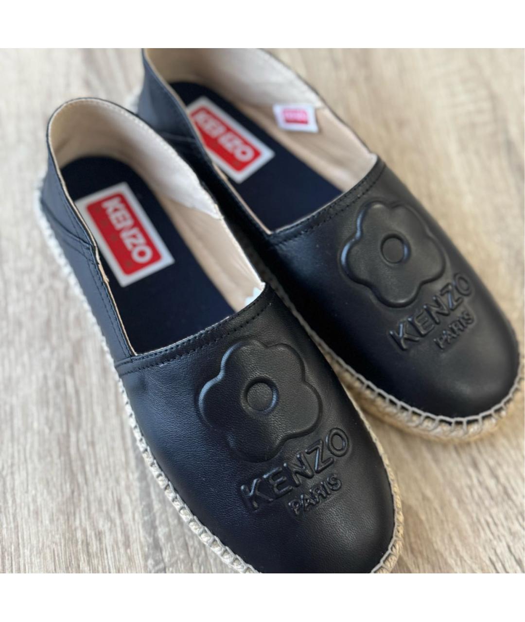 KENZO Черные кожаные эспадрильи, фото 3