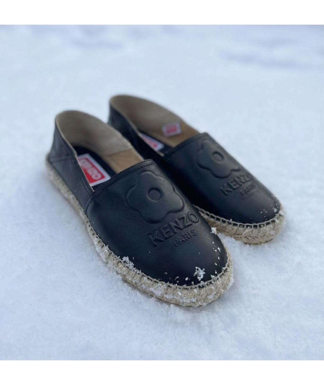 KENZO Черные кожаные эспадрильи, фото 2