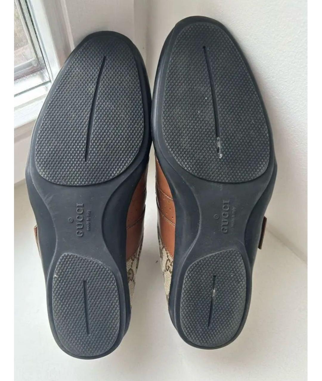 GUCCI Коричневые кожаные кроссовки, фото 4