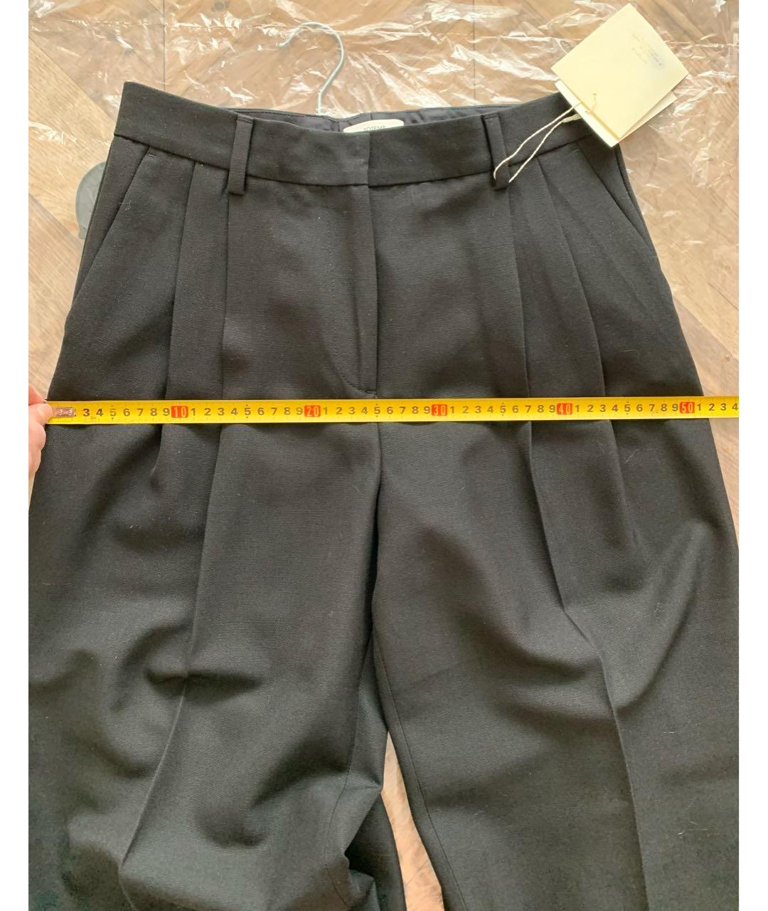 TOTEME Черные шерстяные прямые брюки, фото 7
