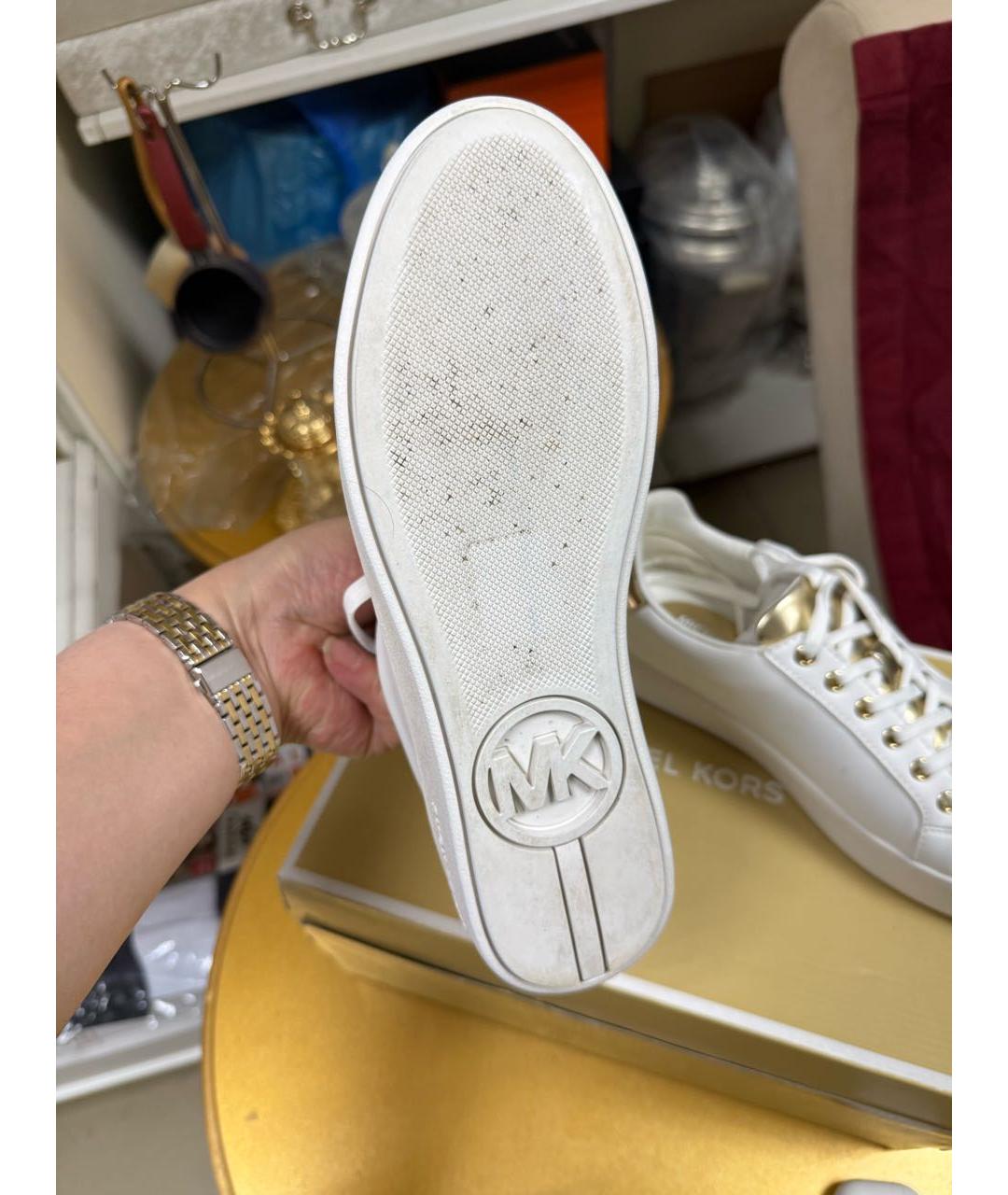 MICHAEL KORS Бирюзовые кожаные кроссовки, фото 3