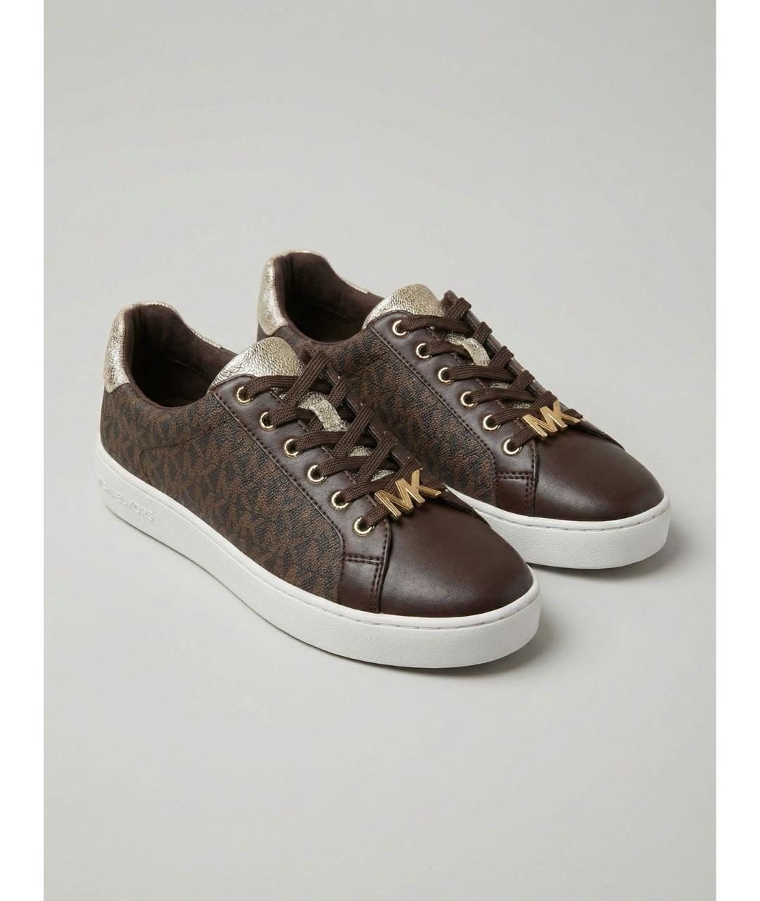 MICHAEL KORS Коричневые кожаные кроссовки, фото 2