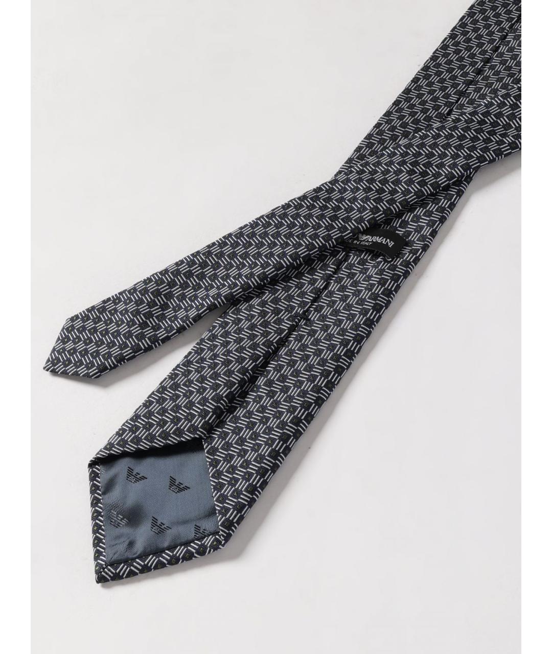EMPORIO ARMANI Синий шелковый галстук, фото 2