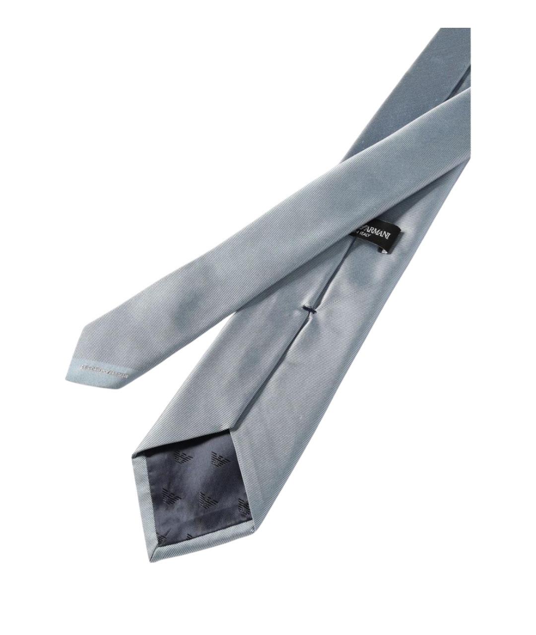 EMPORIO ARMANI Голубой шелковый галстук, фото 2