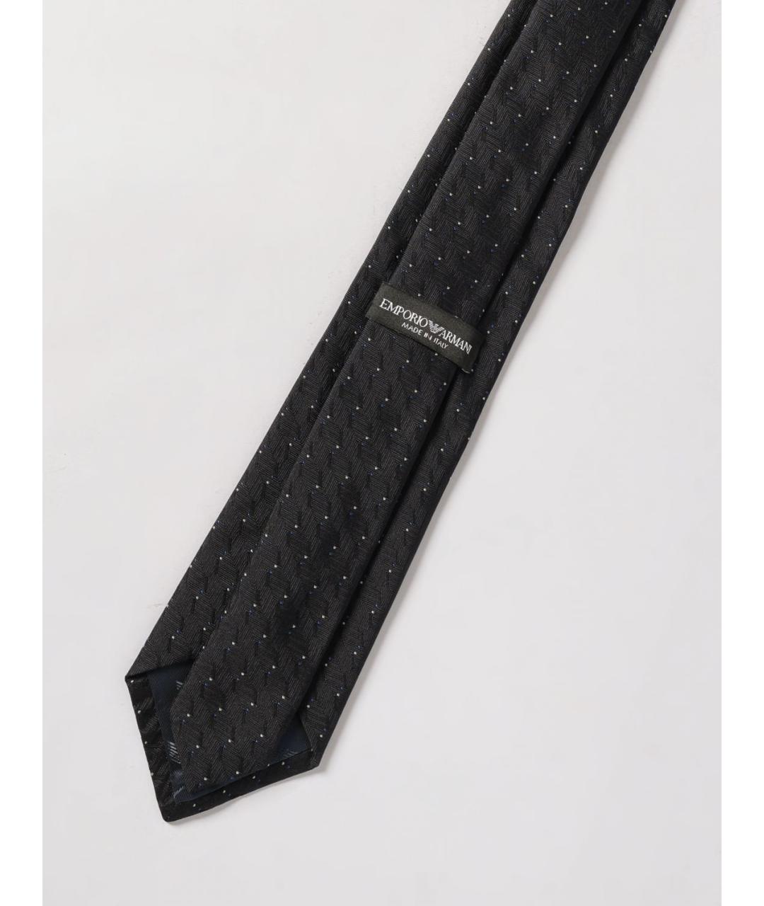 EMPORIO ARMANI Темно-синий шелковый галстук, фото 2