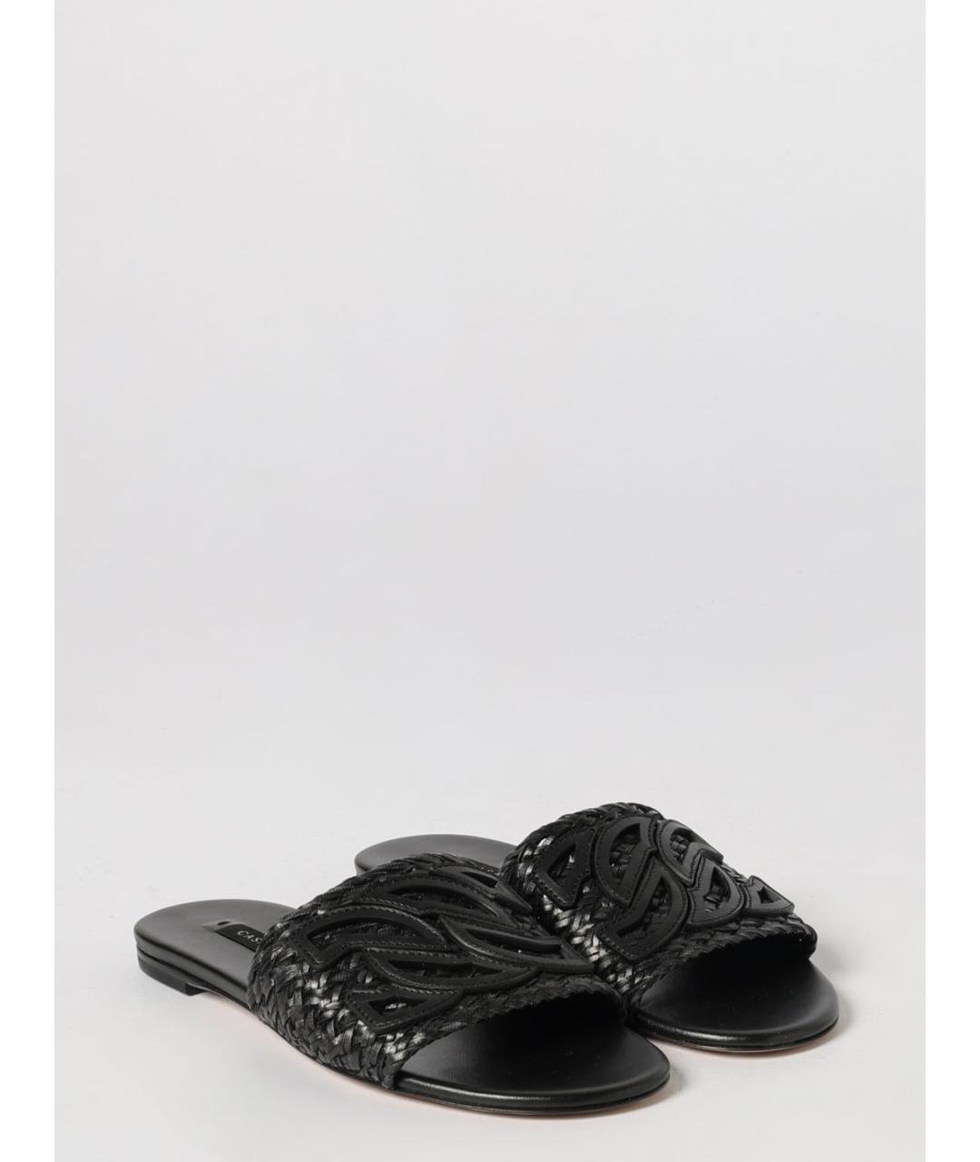 CASADEI Черные кожаные шлепанцы, фото 2