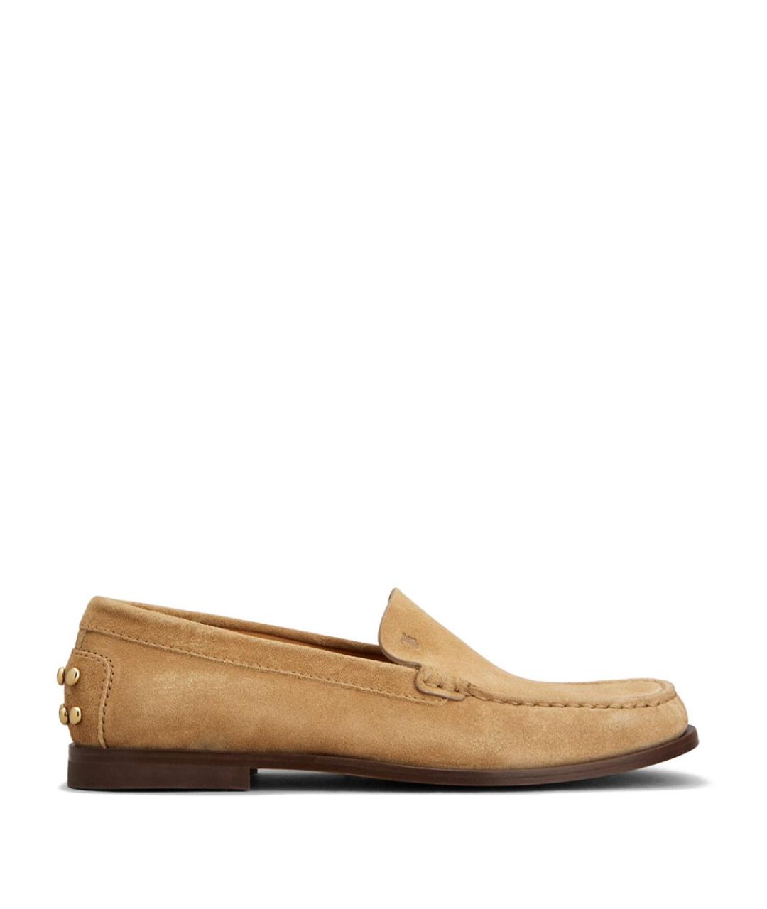 TOD'S Бежевые замшевые лоферы, фото 1