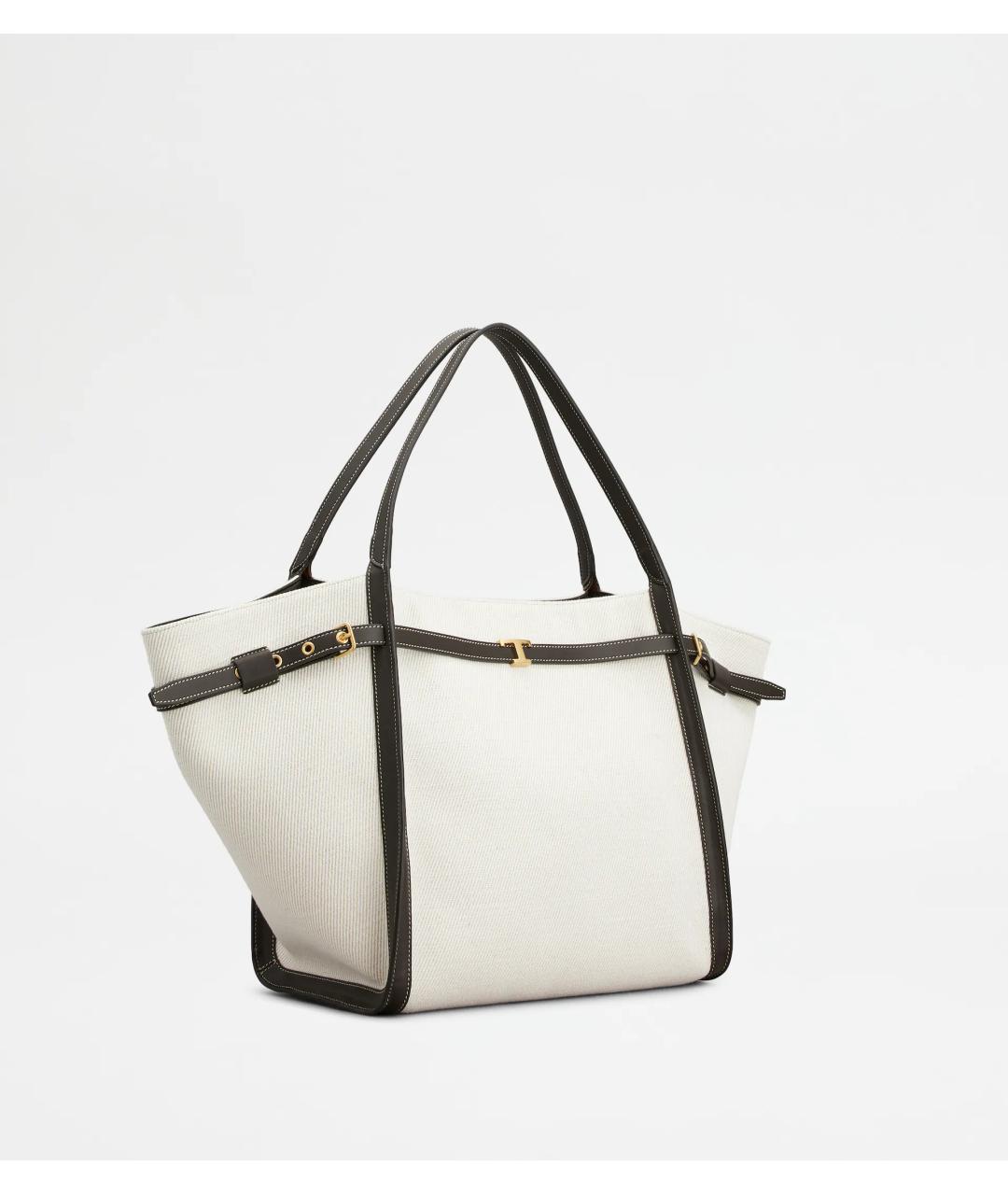 TOD'S Белая тканевая сумка тоут, фото 3