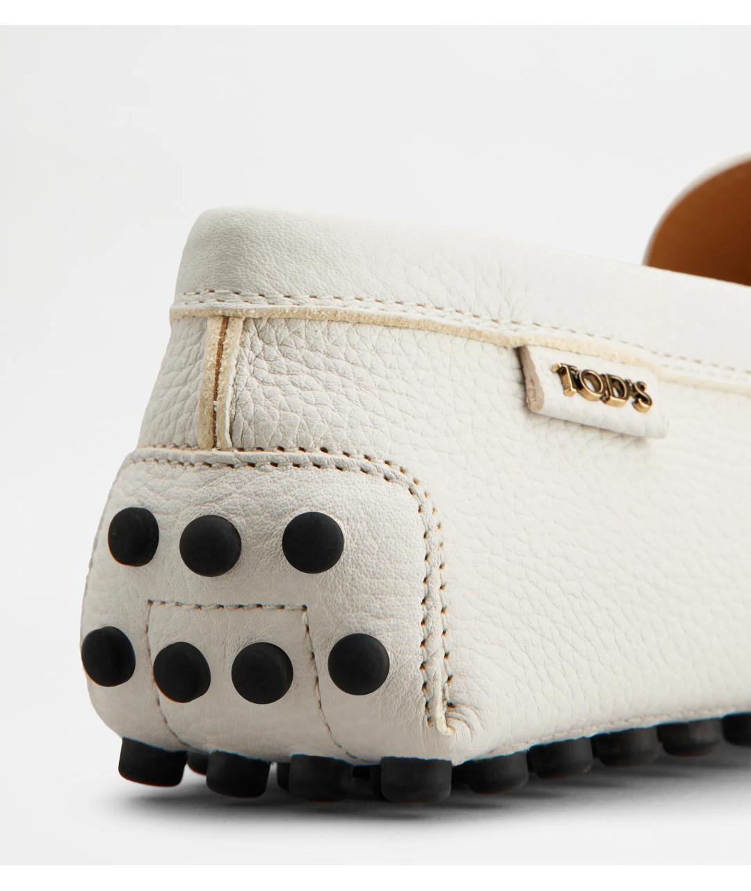 TOD'S Белые кожаные мокасины, фото 4