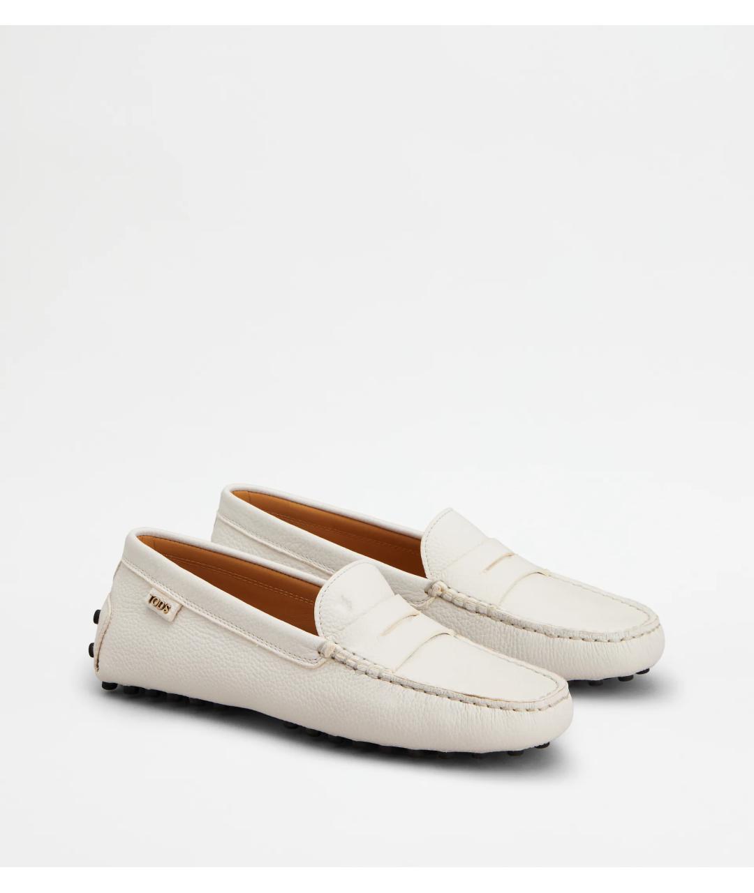 TOD'S Белые кожаные мокасины, фото 2