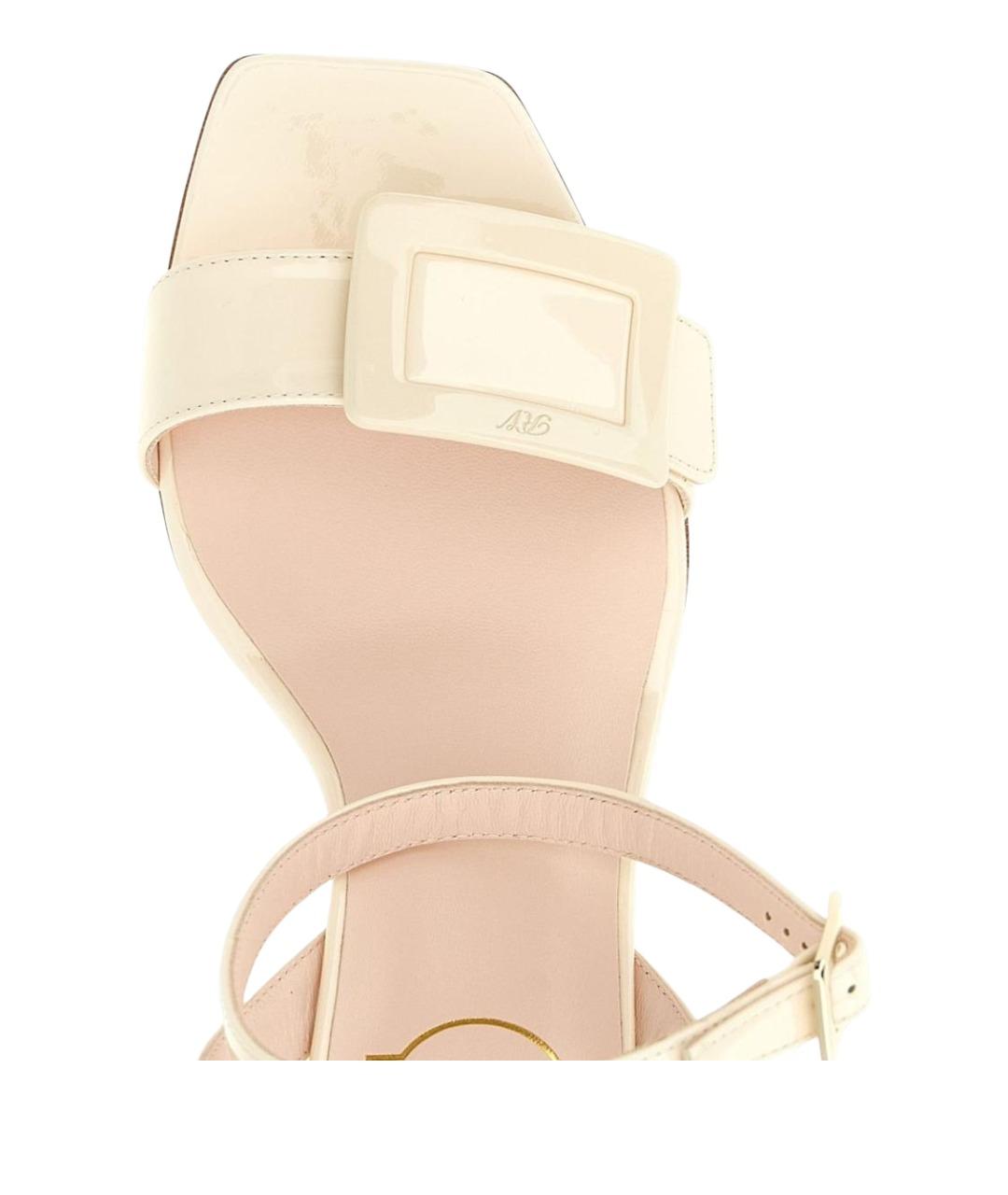 ROGER VIVIER Белые кожаные босоножки, фото 4